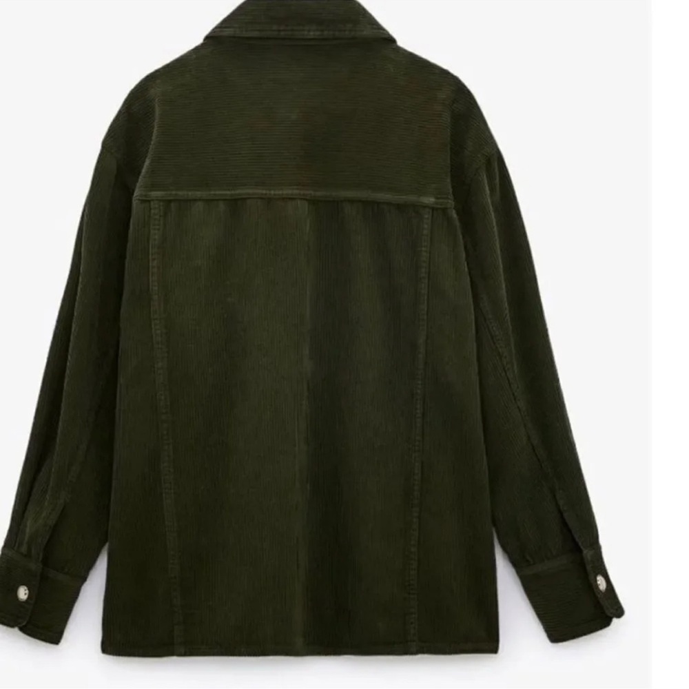 Zara Green Corduroy Pocket Jacket M size NWOT - Picture 4 of 6